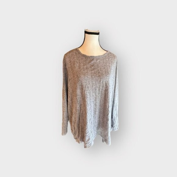 Women’s Lily Morgan 2XL Grey Knit Subtle Vertical Striped Sweater 18 20 2XL XXL - Picture 1 of 8